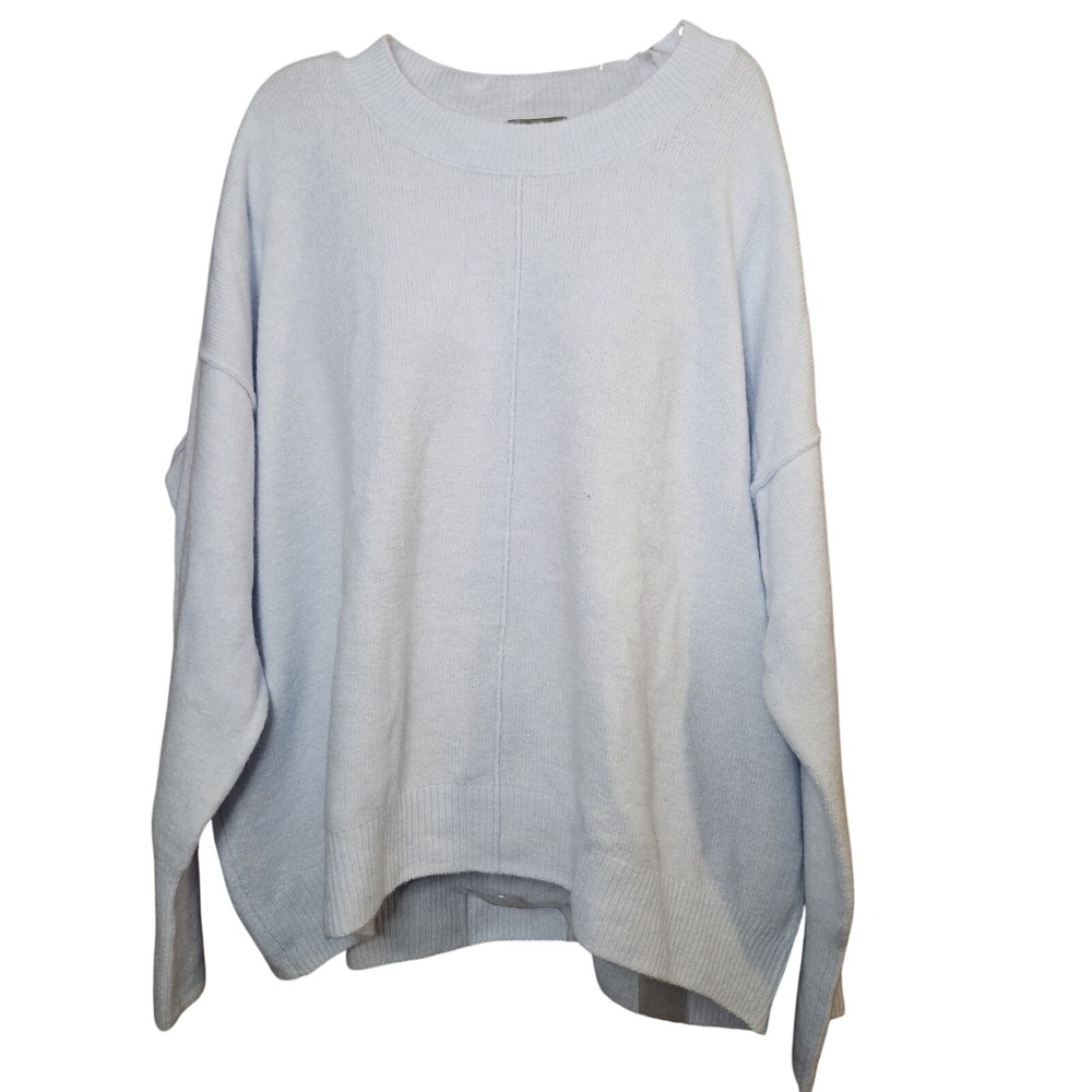 Vince Camuto Center‎ Seam Crewneck Sweater Ice Blue L91010 Womens Size L